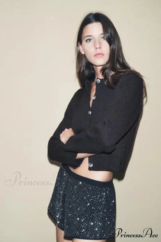 Essential Flexible Plain Circular Neck Cardigan cardigans-241228