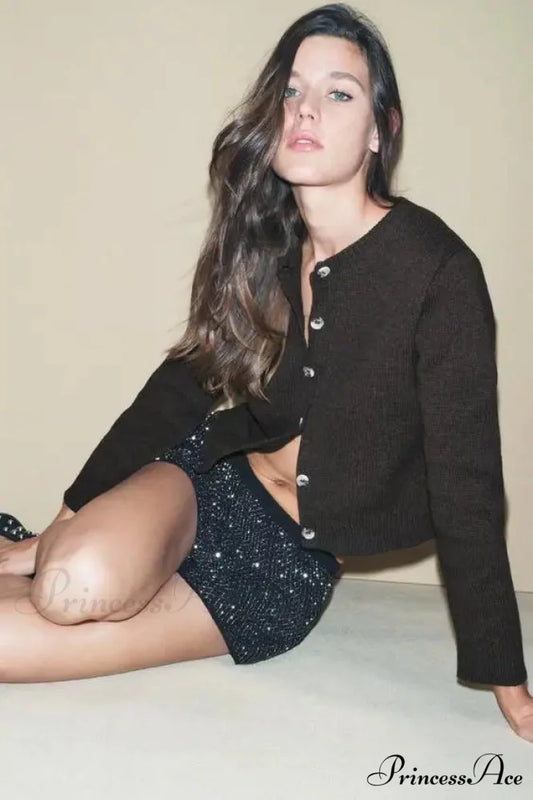 Essential Flexible Plain Circular Neck Cardigan S cardigans-241228