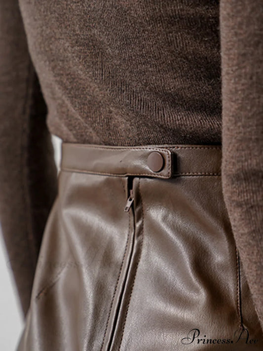 Eternity Nightshade Graceful PU Leather Skirt