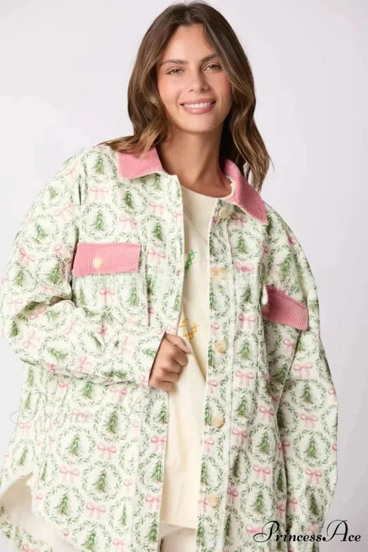 European American Christmas Jacket Coat Green / S