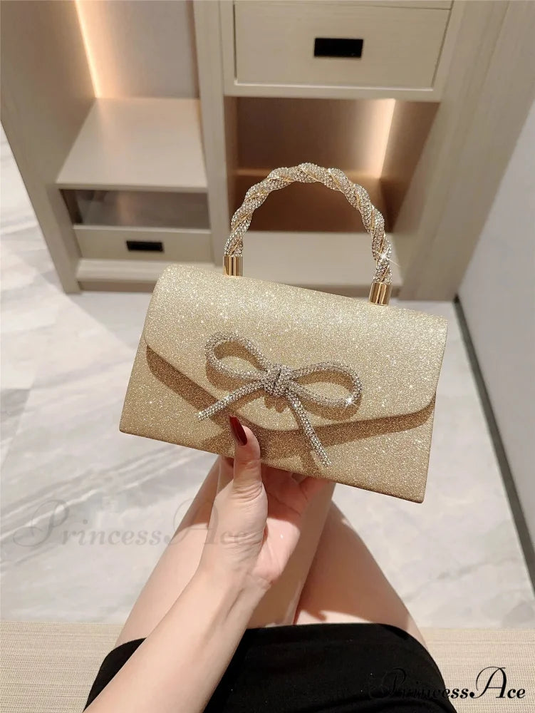 European American Sparkling Bow Link Purse clutchbag-250126