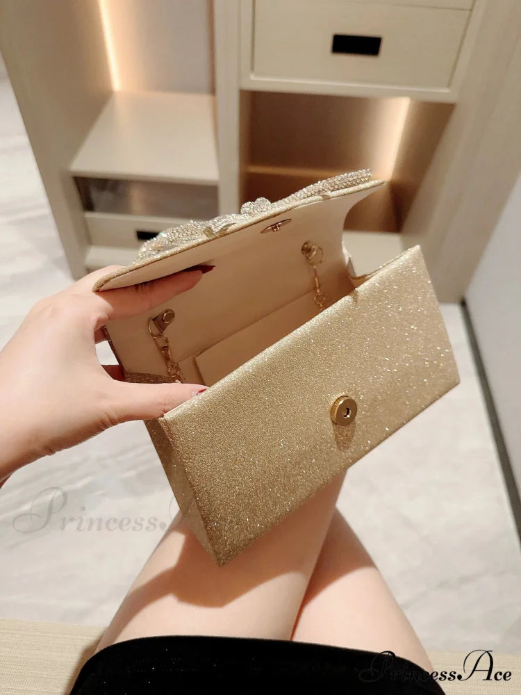 European American Sparkling Bow Link Purse clutchbag-250126