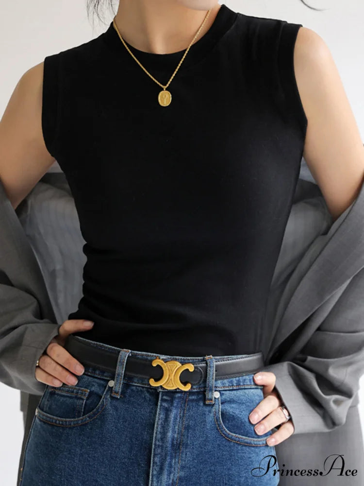 Everyday Cotton Graceful Tank Top Black / XS