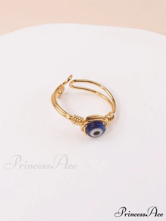Evil Eye Decor Cuff Ring