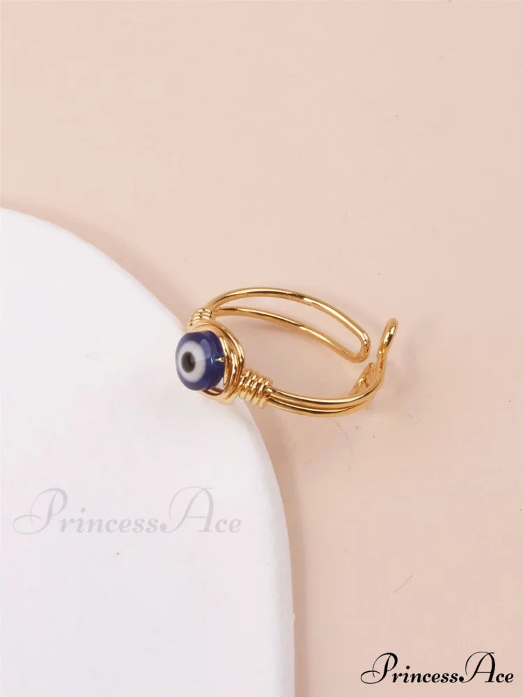 Evil Eye Decor Cuff Ring