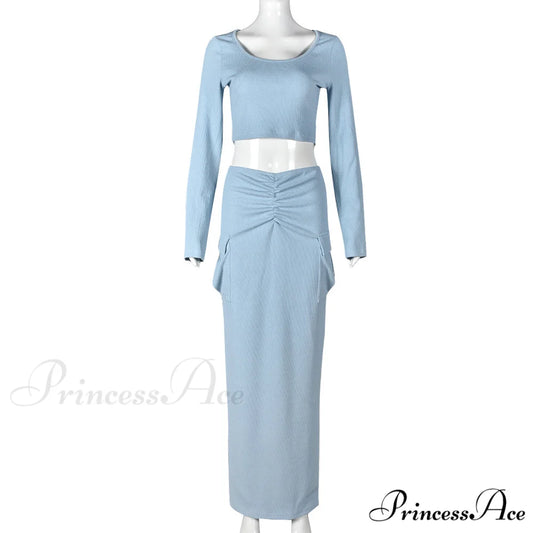 Exposing Thickened High-Stretch Suit BLUE / S