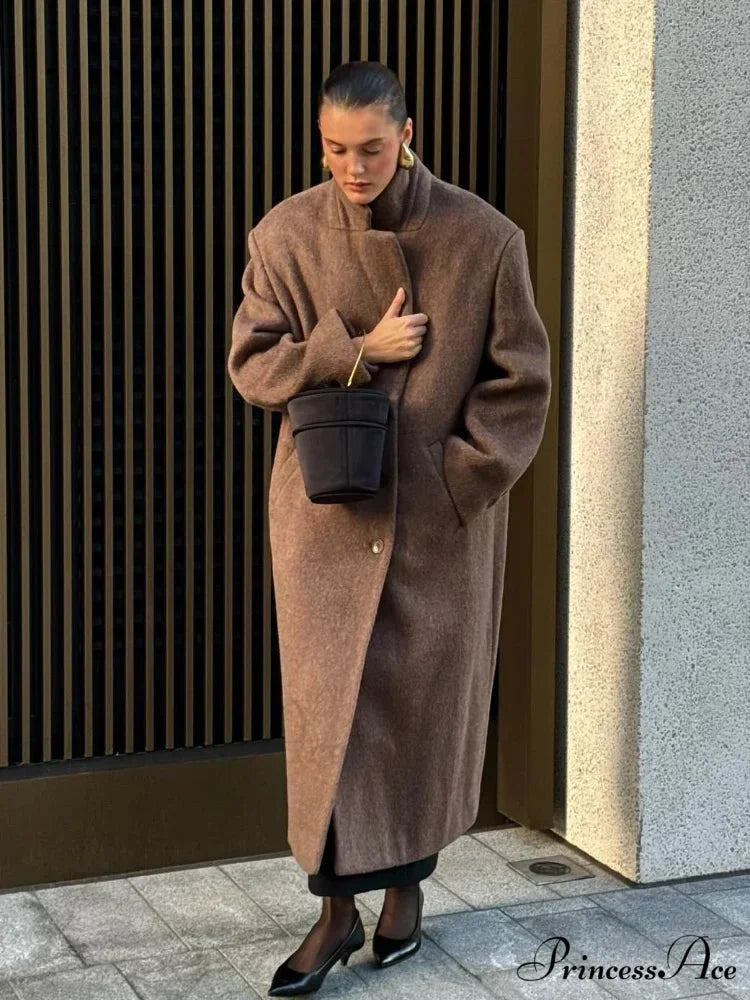 Extended Scarf Wool Mix Coat coats-241228