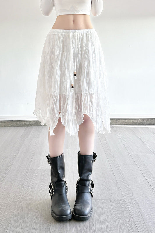 Beaded Asymmetrical Mini Skirt