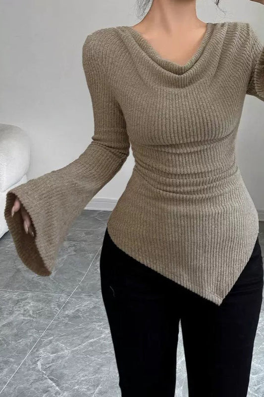 Bodycon Off-Shoulder Knit Top