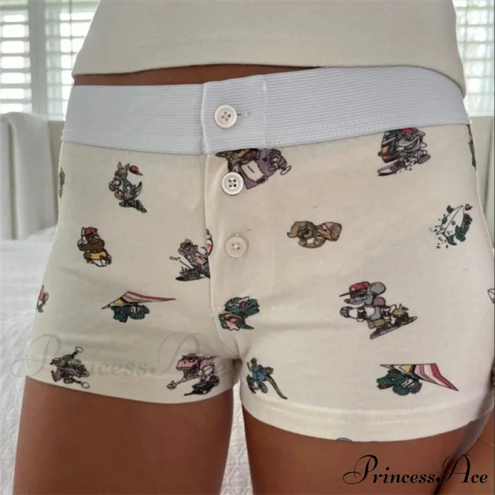 Fabric Pattern Button Sweatshort Pink / S short-250223