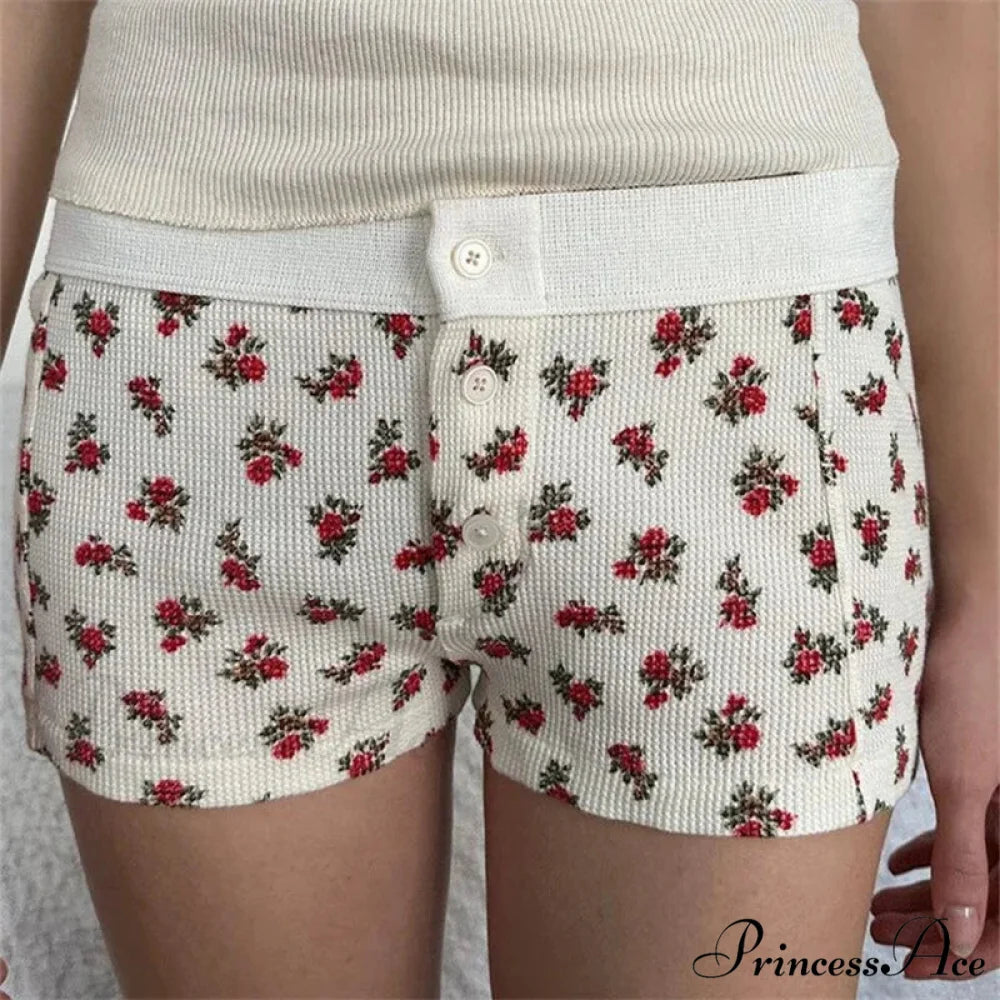 Fabric Pattern Button Sweatshort short-250223