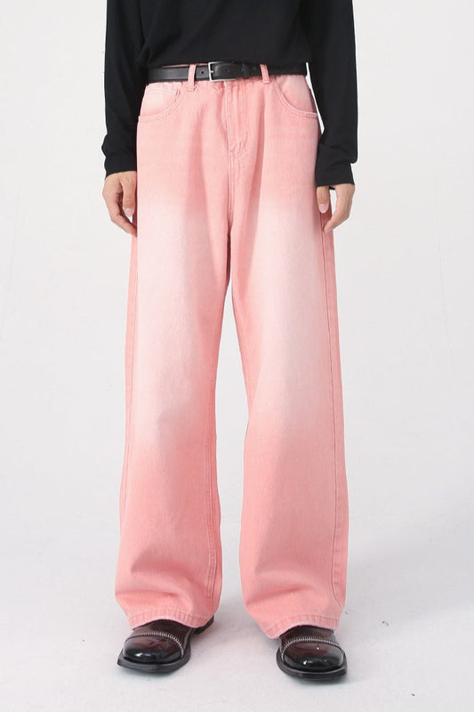 Colored Wash Wide-Leg Jeans