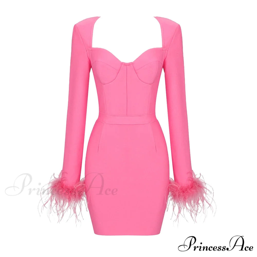 FAINA MINI Stylish DRESS PINK Pink / XS