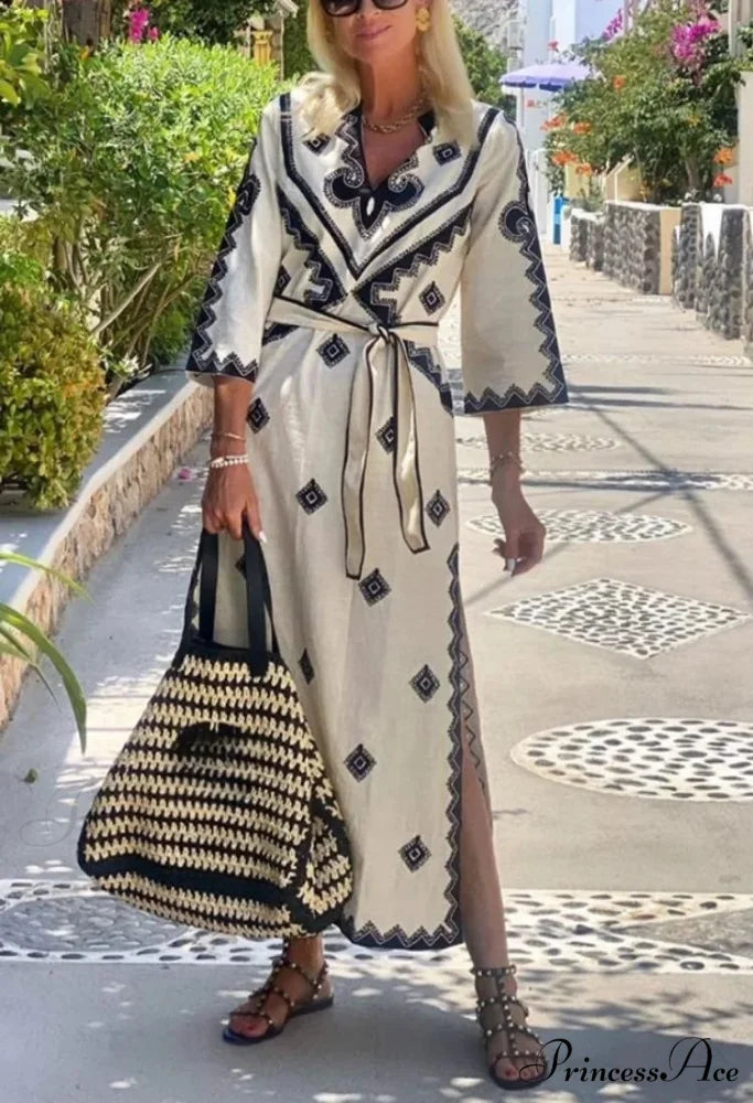 Fall Aromatic Hemp A-line Boho Dress bohodress-250126