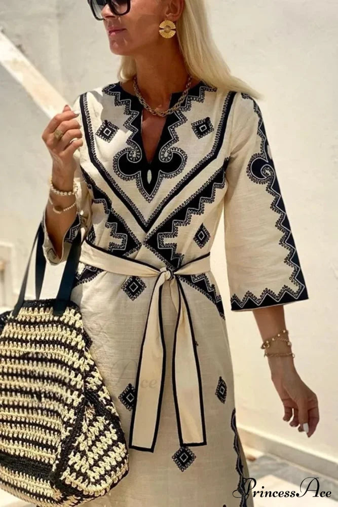 Fall Aromatic Hemp A-line Boho Dress bohodress-250126