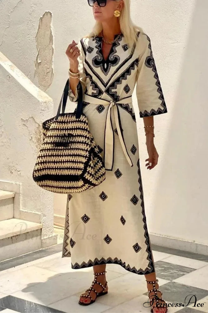 Fall Aromatic Hemp A-line Boho Dress bohodress-250126
