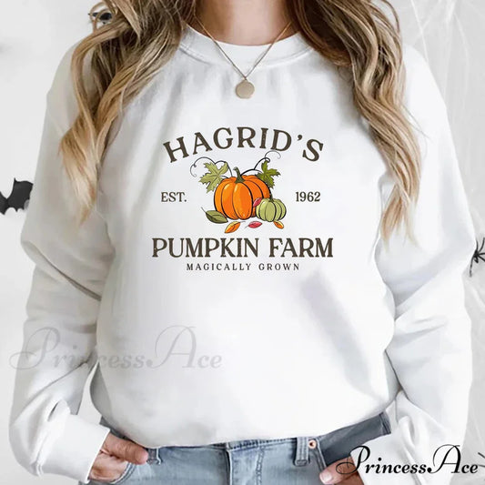Fall Festive Pumpkin Cozy Warm Hoodie WHITE / S Sweatshirts & Hoodies-L