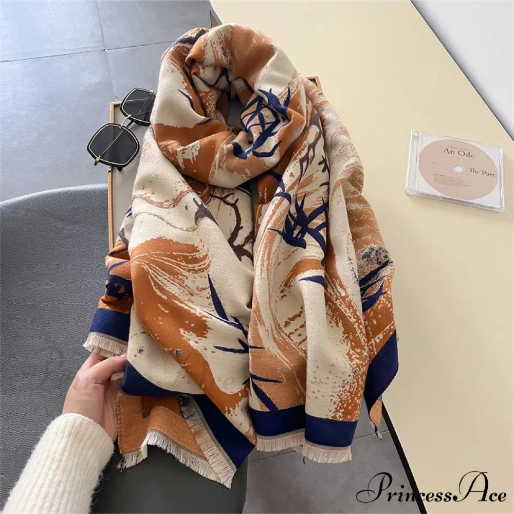 Fall Winter Cashmere Blanket Scarf scarf-241228