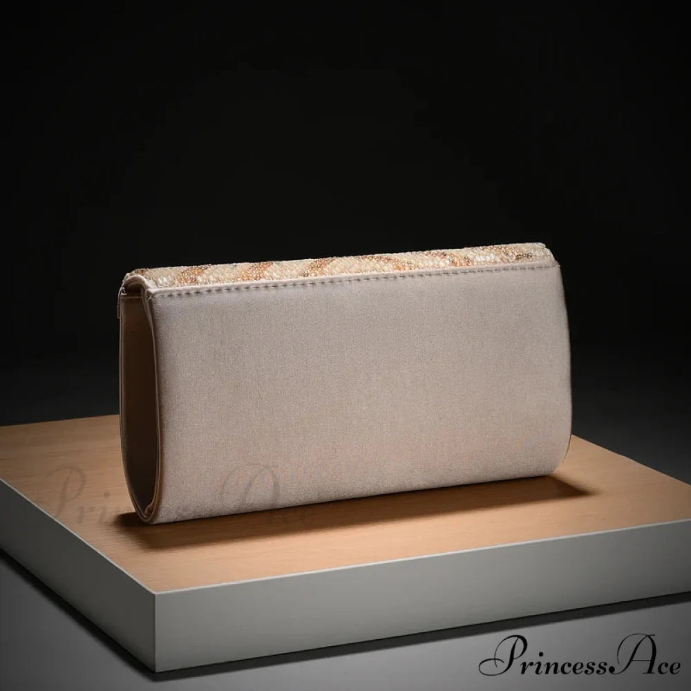 Famous Crystal Sparkling Single-Shoulder Clutch Bag 1466beige clutchbag-250126