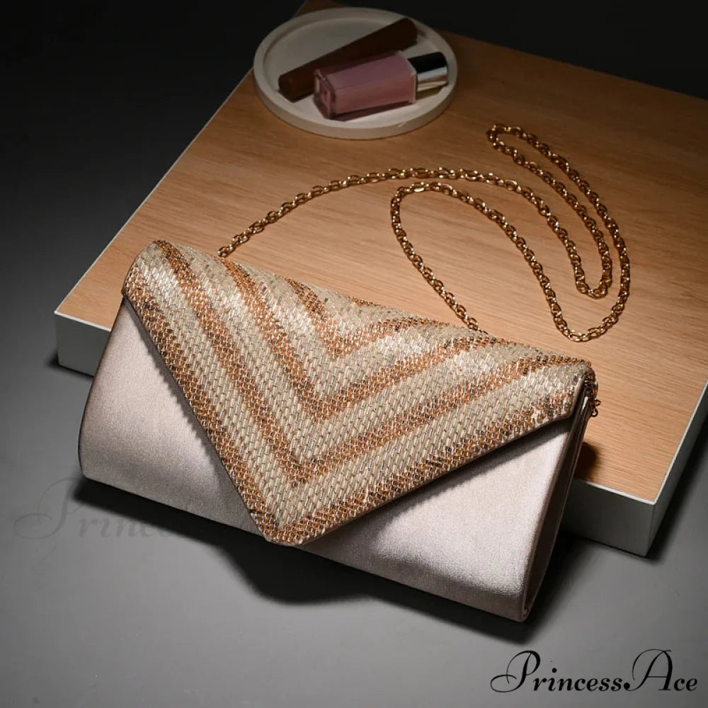 Famous Crystal Sparkling Single-Shoulder Clutch Bag 1466beige clutchbag-250126