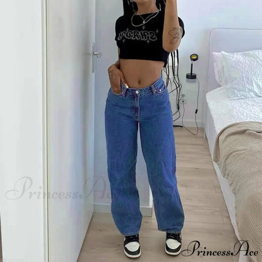 Fashion Denim Trousers Straight Leg Pants