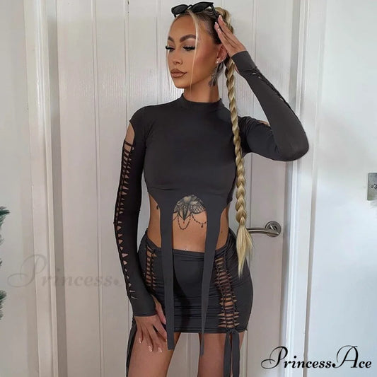 Fashion Skirt Autumn Women’s 2024 Brief Long-Sleeved and Blouse Suit Black / S / Model height