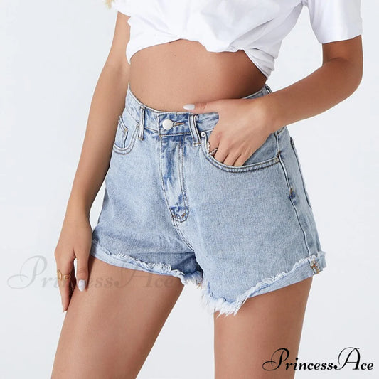 Fashion Washed Light Blue Denim Shorts