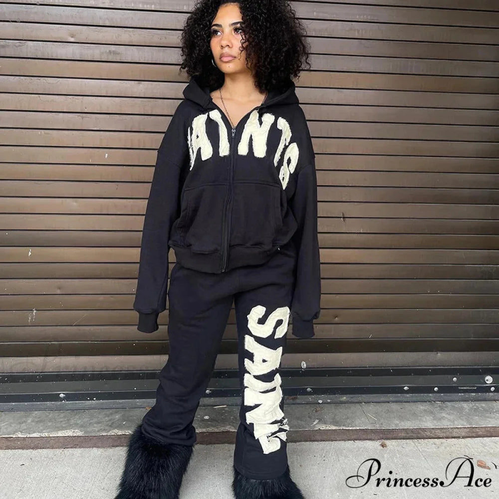 Fashionable Graphic Aesthetic Loose Cozy Hip Hop Hoodie