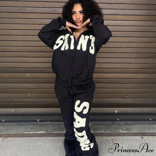 Fashionable Graphic Aesthetic Loose Cozy Hip Hop Hoodie