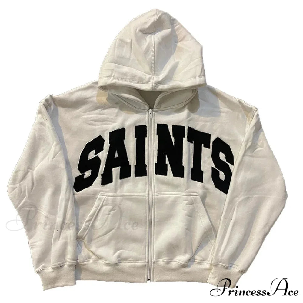 Fashionable Graphic Aesthetic Loose Cozy Hip Hop Hoodie Blue / S