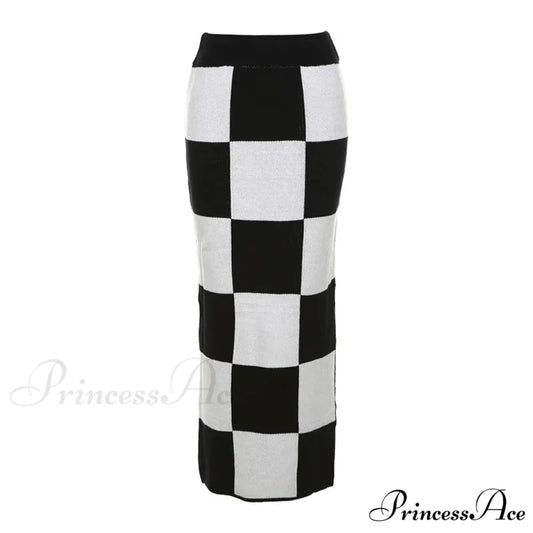 Fashionable Tall Waist Split Long Length Autumn Winter Skirt Black / S