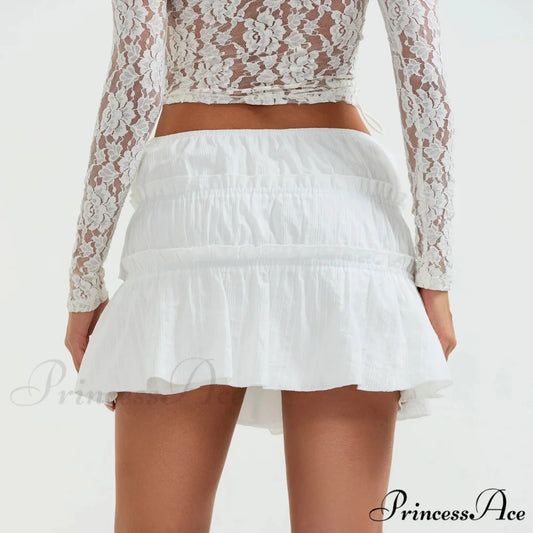 Fasten-Up Front Gathered Mini Skirt skirts-250223