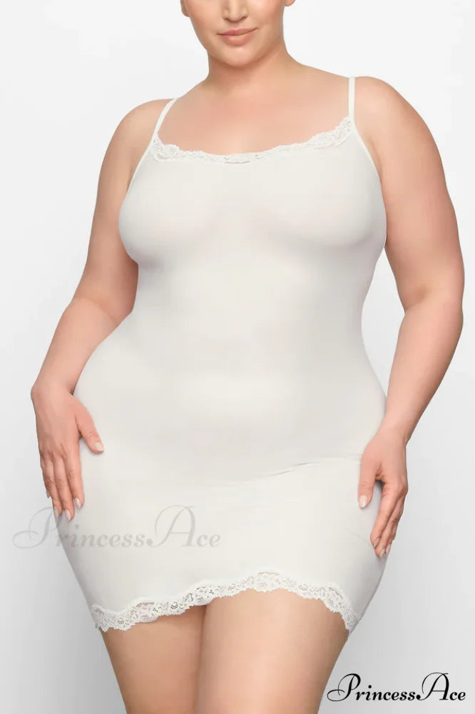 Fits Everybody Lace Charming Trim Slip Dress