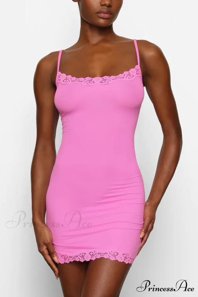 Fits Everybody Lace Charming Trim Slip Dress