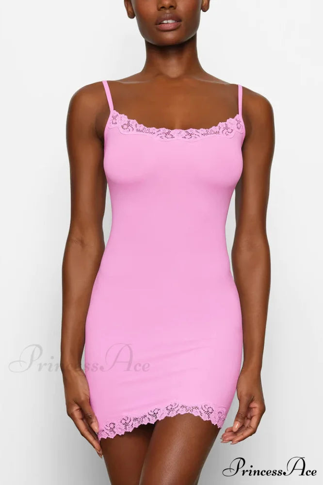 Fits Everybody Lace Charming Trim Slip Dress