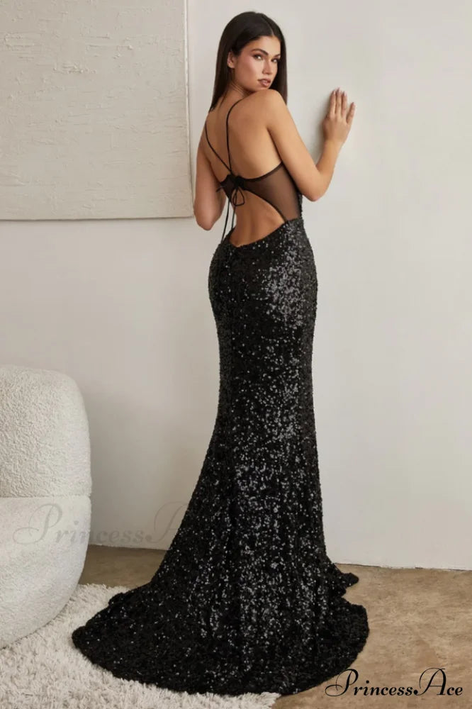Fitted Sequins Stylish Mermaid Gown