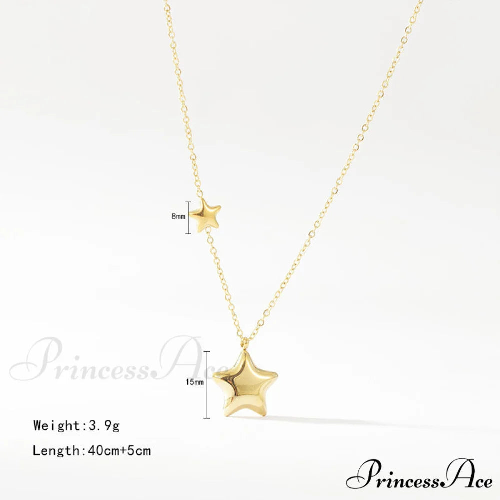 Five-pointed Star Stainless Steel Clavicle Necklace