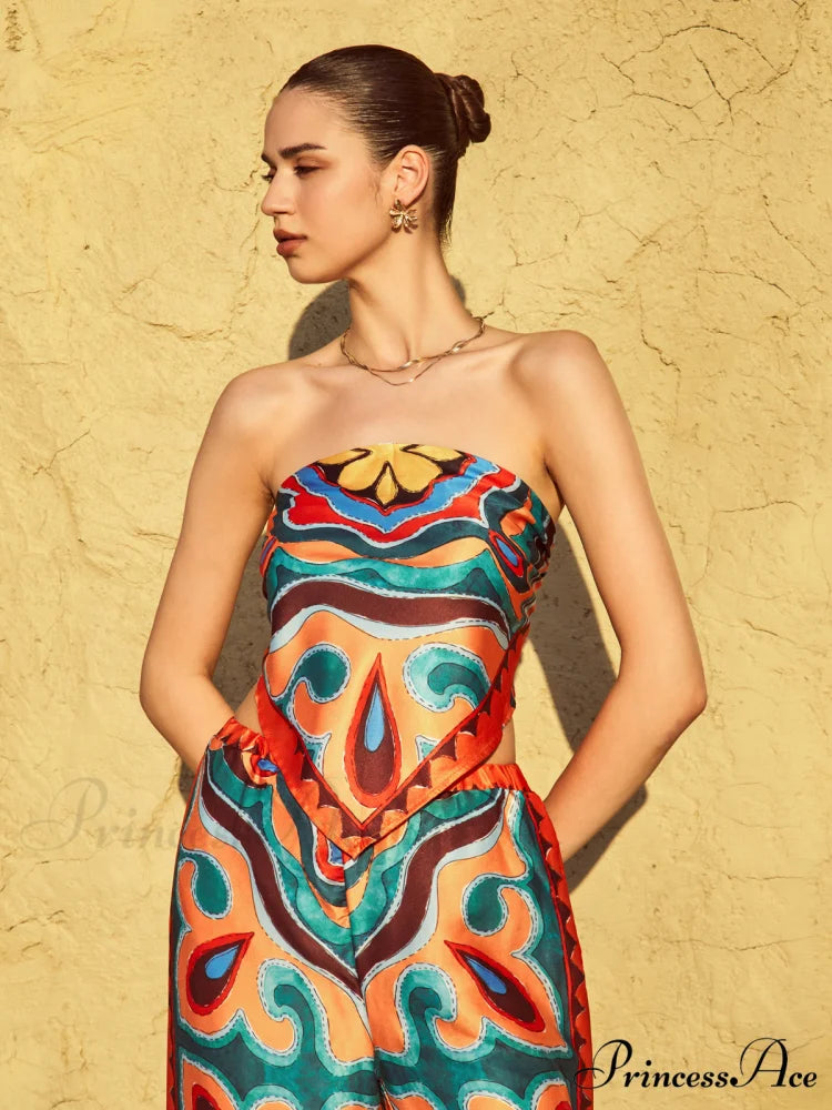 Flaming Passions Graceful Back Tie Top Orange / XS