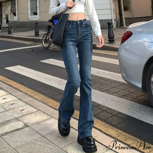 Flared Blue Straight Slim Body Jeans