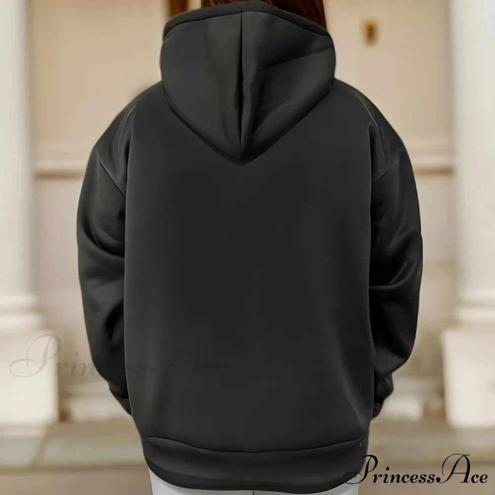 Fleece Lined Casual Drawstring Sports Christmas Tree Hoodie Christmas Hoodies-L