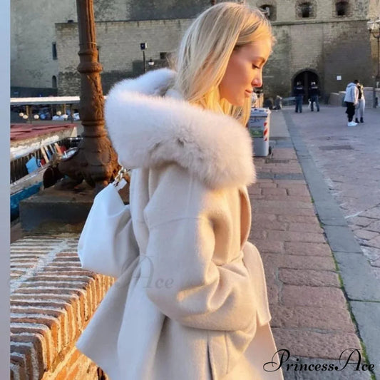 Fleece Sly Fur Hooded Winter Overcoat overcoats-241228