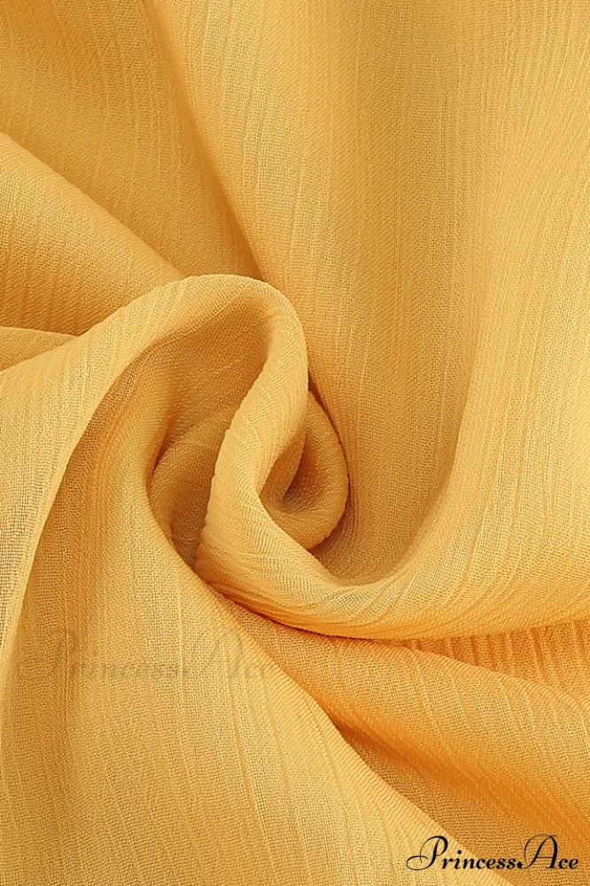 Fleur Yellow Stylish Strapless Cutout Gown