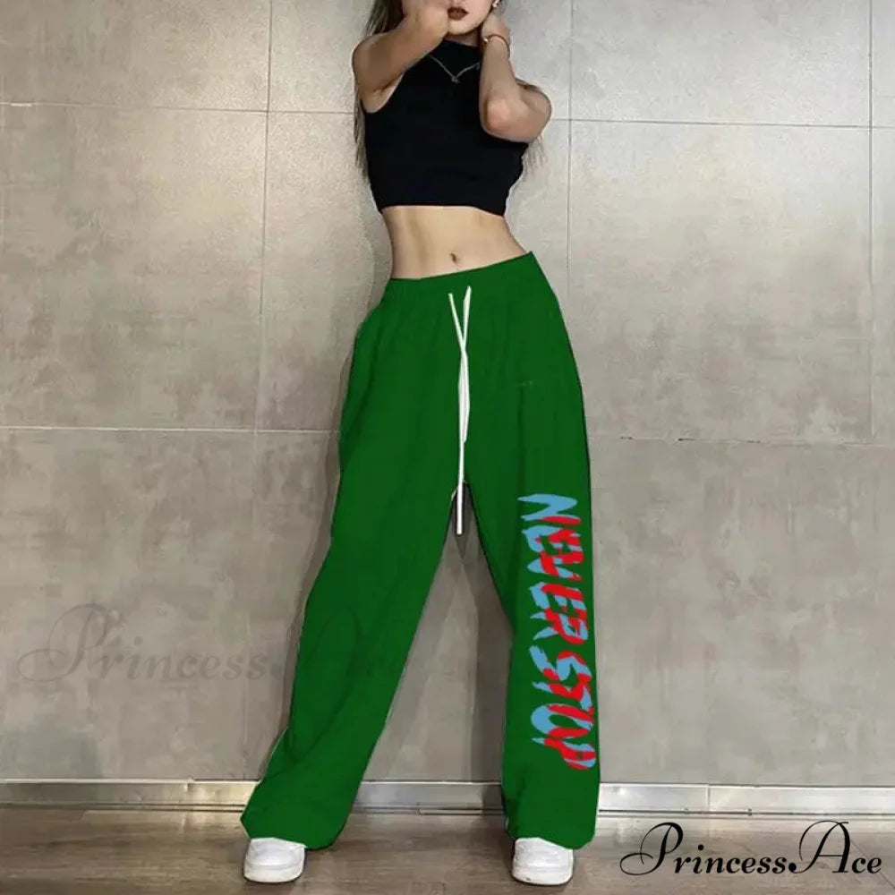 Flexible Waist Informal Running Trousers 1 Dark Green / S (40-50KG) pants-241228