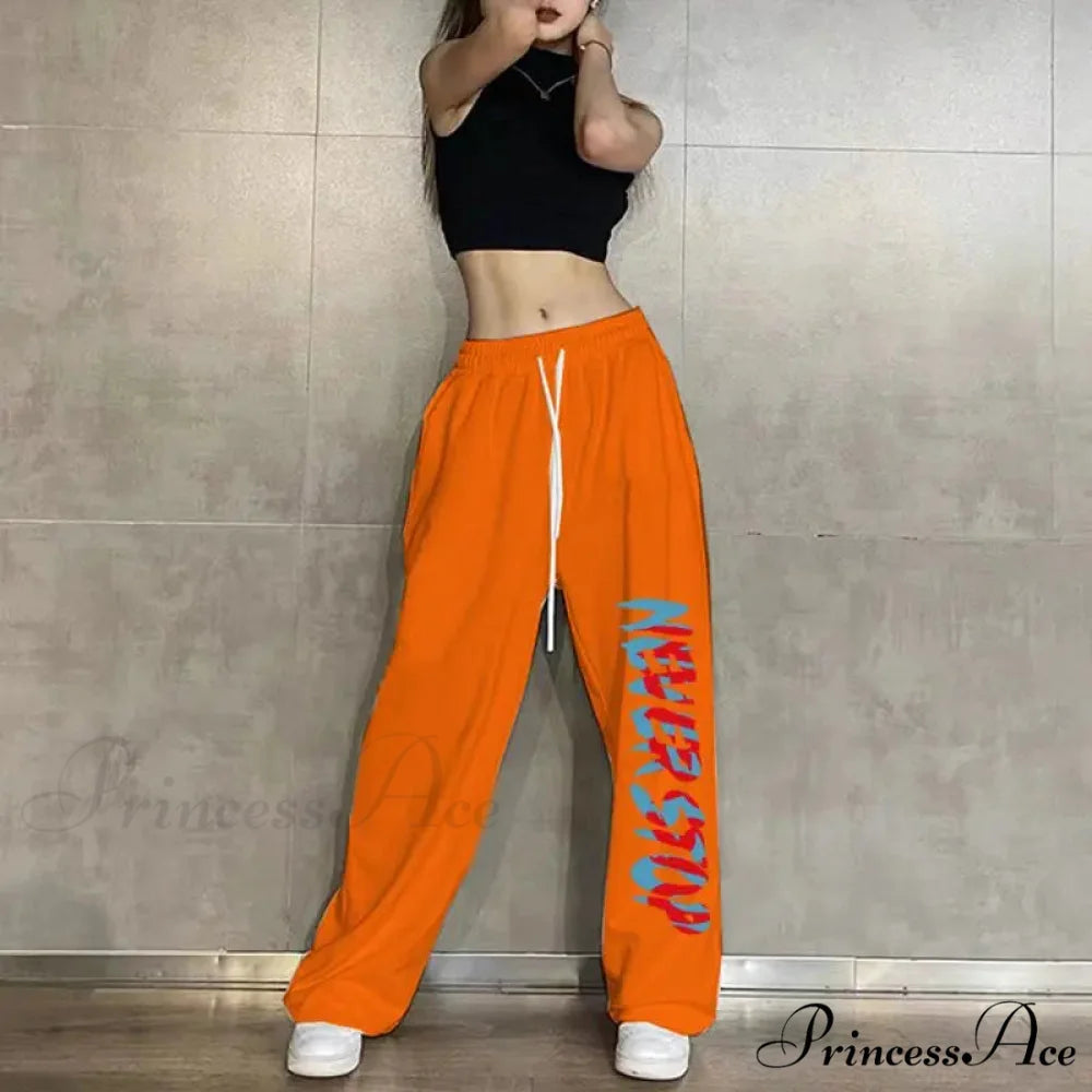 Flexible Waist Informal Running Trousers 1 Orange / S (40-50KG) pants-241228