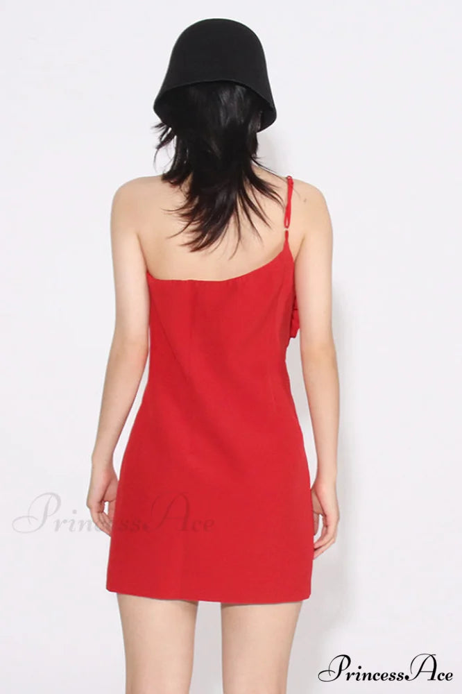 Floral Appliqu鑼?Stylish Gabardine Mini Dress