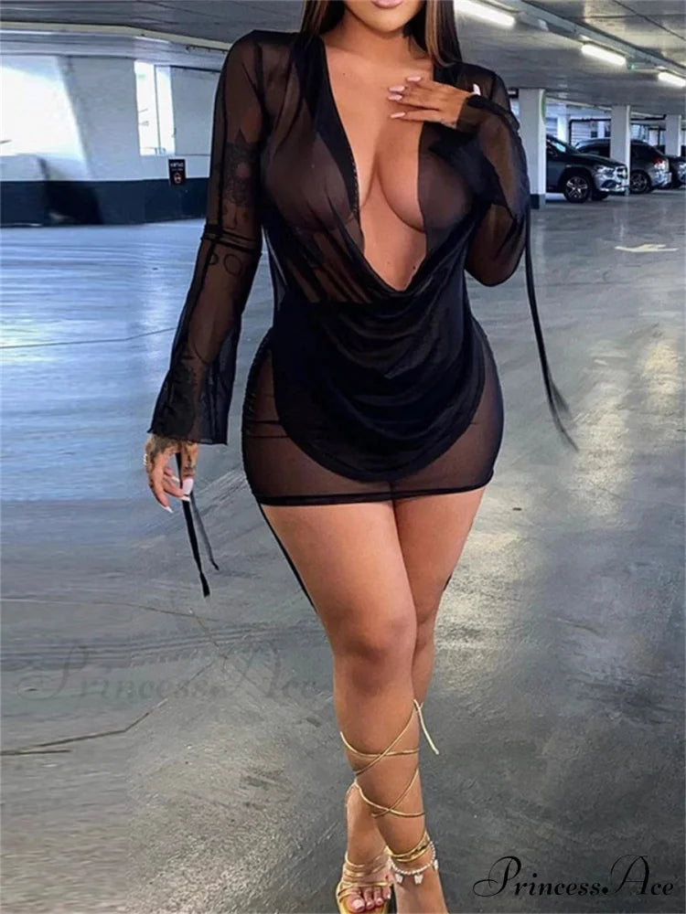 Floral Pattern Halter Short Dress Black / S minidress-250223
