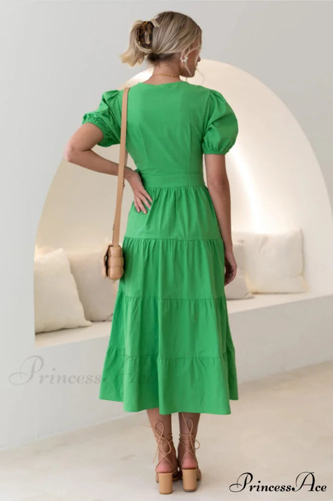 Floral Tiered Stylish Surplice Dress