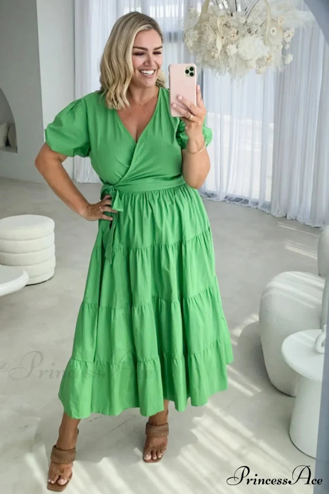 Floral Tiered Stylish Surplice Dress