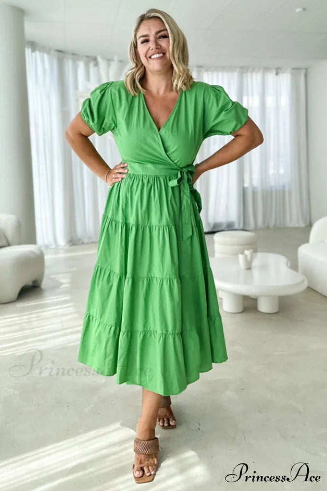 Floral Tiered Stylish Surplice Dress