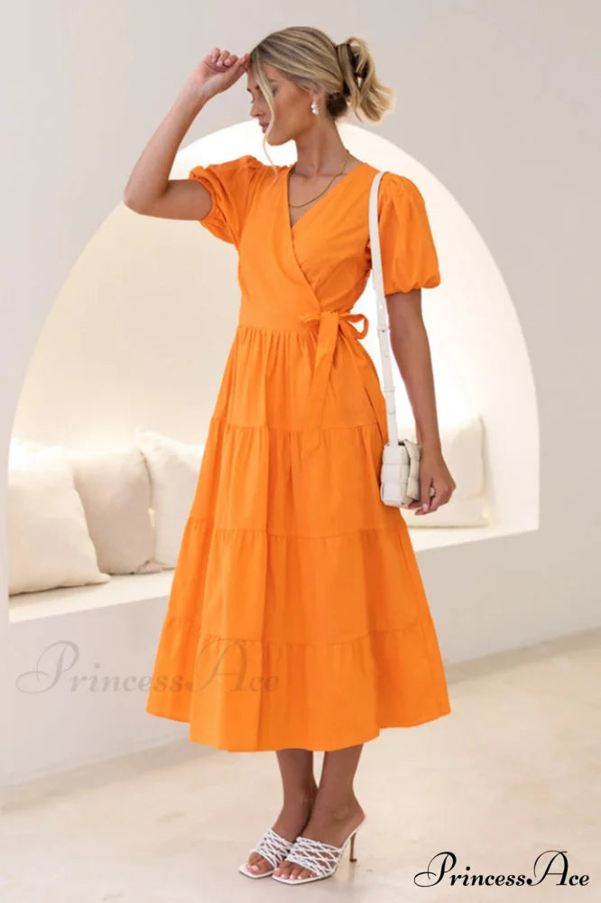 Floral Tiered Stylish Surplice Dress